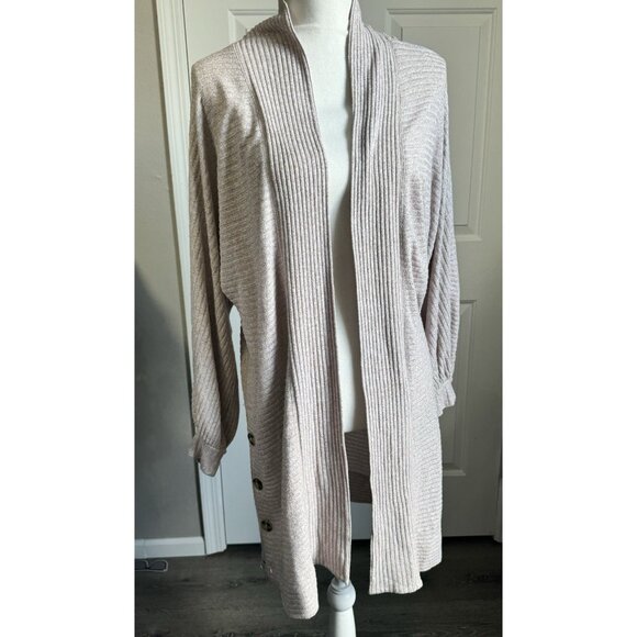 Anthropologie Saturday Sunday Acadia Cloudfleece Ribbed Cardigan Open Small - Picture 4 of 12